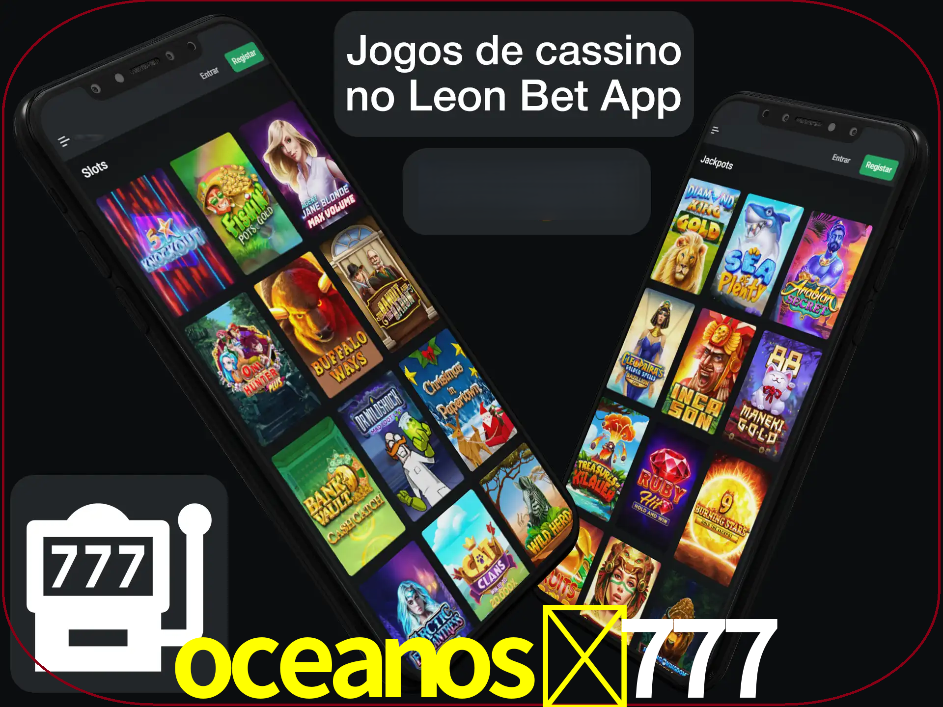 Escolha quais jogos de cassino jogar no app.