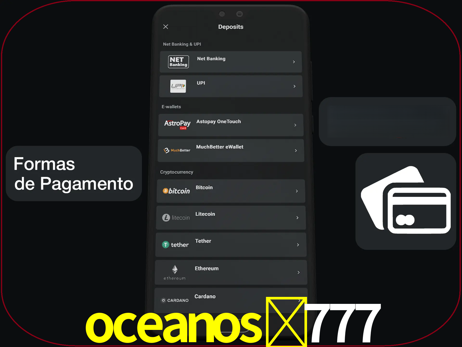 Escolha a forma de pagamento de sua preferência.