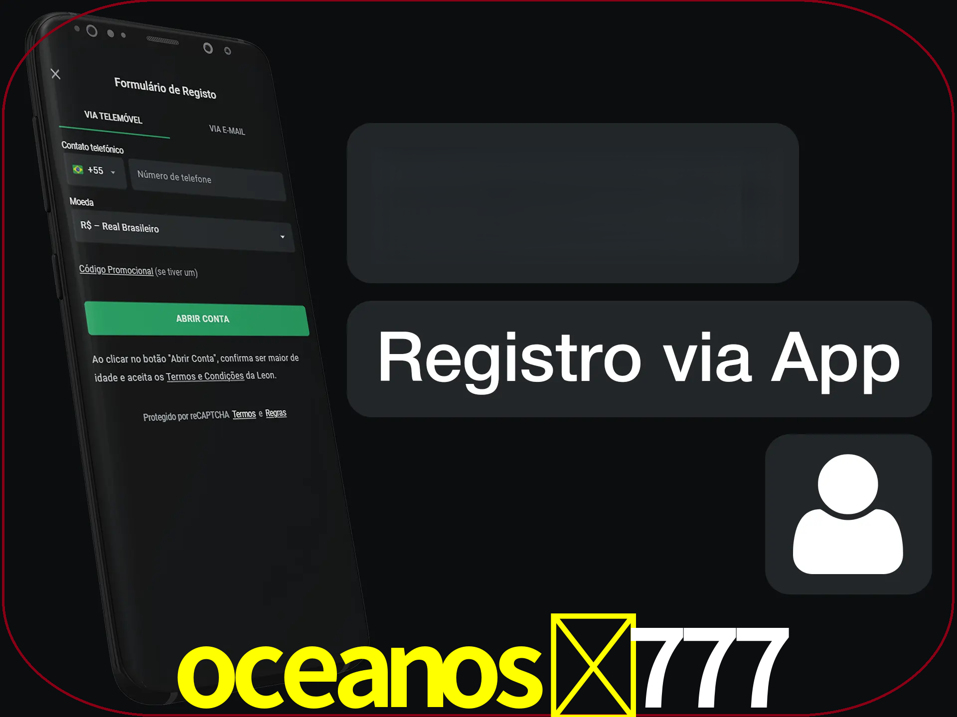 Registre-se com duas etapas usando o aplicativo.