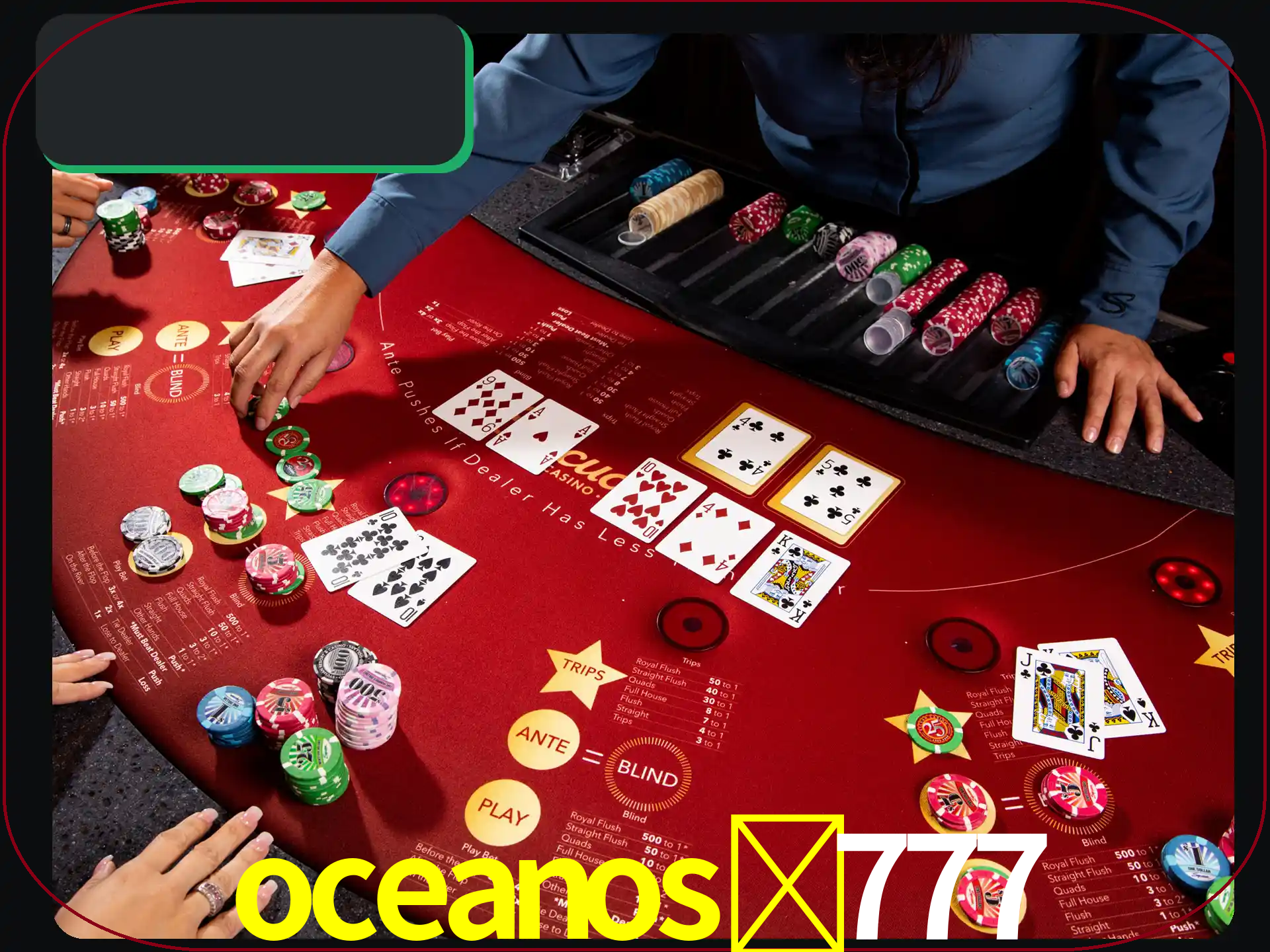 Jogue pôquer com pessoas reais em uma mesa.