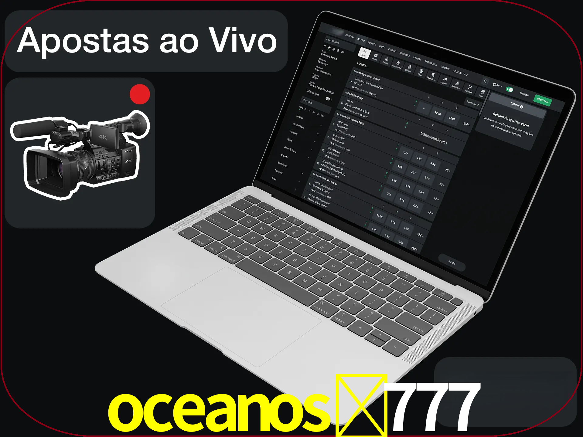 Aposte em formato ao vivo em nosso site.