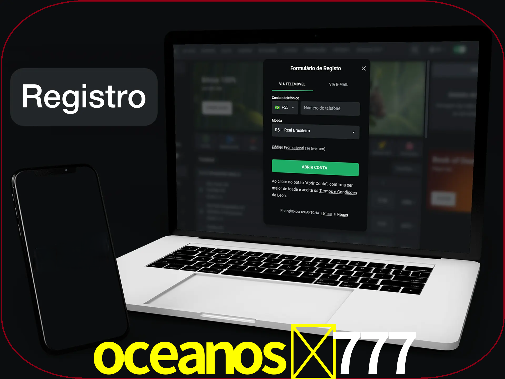 O registro na LeonBet é simples.